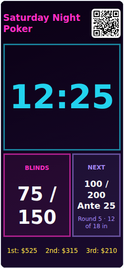 Neon Nights main screen on a phone