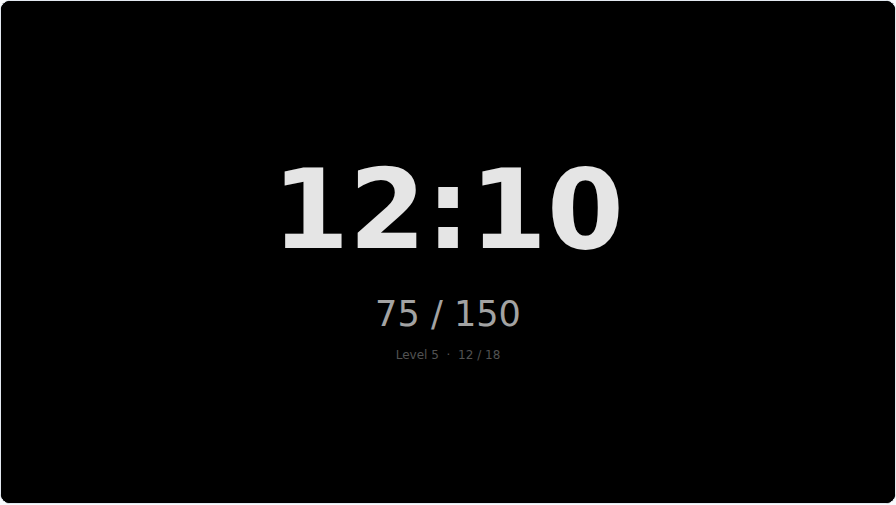 Zen Minimal main screen on a TV